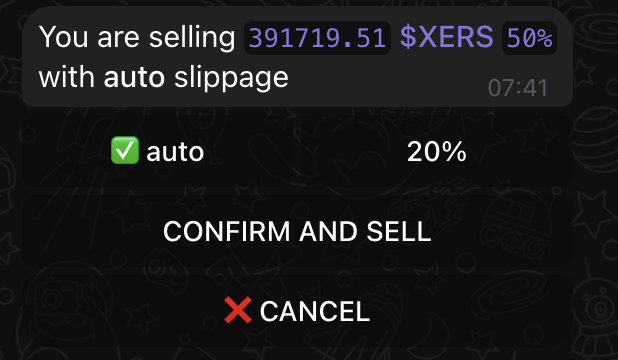 Sell Confirmation