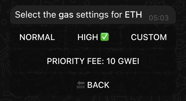 Gas Settings Base