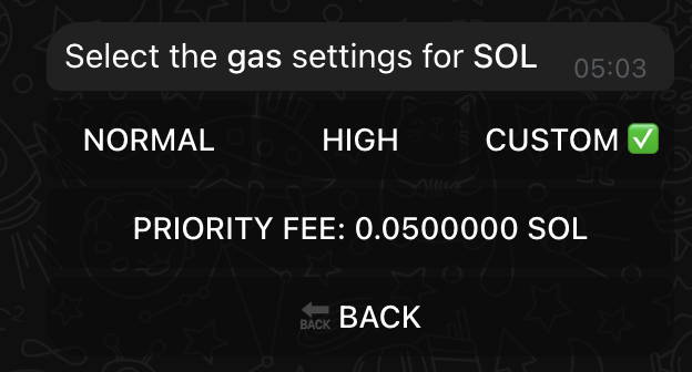 Solana Gas Settings