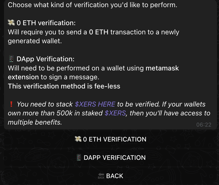 Verification Options